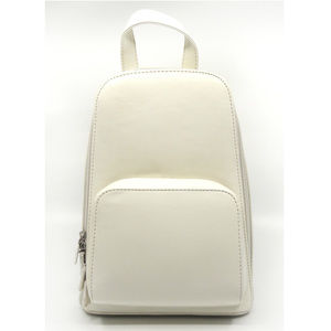 Vani White Leatherette Mini Backpack